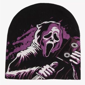 Ghost Face Purple‎ Print Beanie Hot Topic Scream Horror